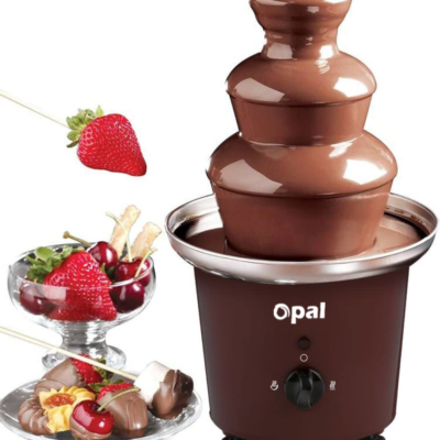 OPAL Large 3-Tier Stainless Steel Chocolate Fondue Fountain with 0.9L Capacity