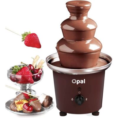 OPAL Large 3-Tier Stainless Steel Chocolate Fondue Fountain with 0.9L Capacity