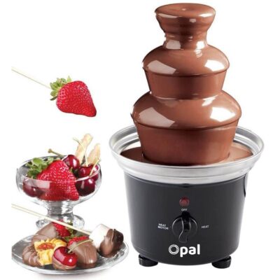 OPAL Large 3-Tier Stainless Steel Chocolate Fondue Fountain with 500mL Capacity