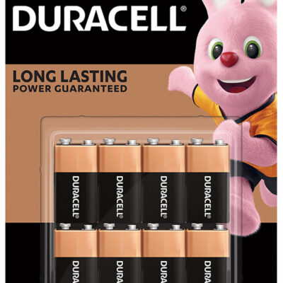 Duracell 9V8 Alkaline Batteries with AU Retail Package