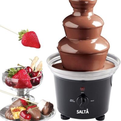 SALTA Large 3-Tier Stainless Steel Chocolate Fondue Fountain with 500mL Capacity