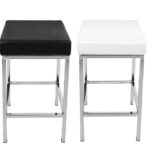 Vienna Faux Leather Barstool - Black / White