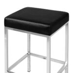 Vienna Faux Leather Barstool - Black / White
