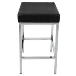 Vienna Faux Leather Barstool - Black / White