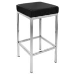 Vienna Faux Leather Barstool - Black / White